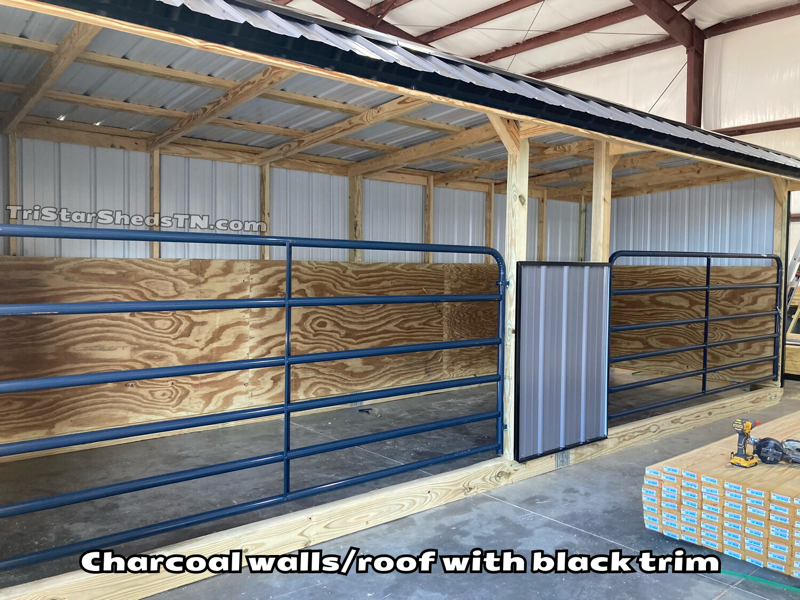 8x24 RUN IN SHED With Tube Gates (SKU 1293)