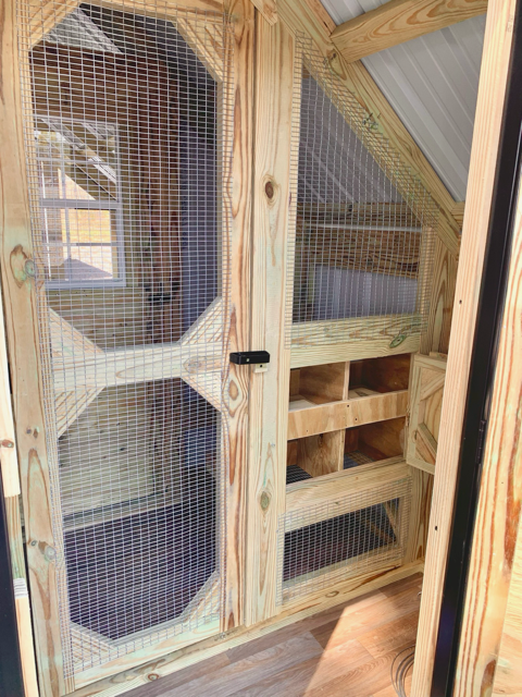 8x18 Deluxe Day Ranger Coop. Interior Egg Collecting Wall (SKU 2515)