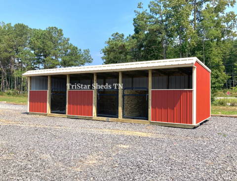 10x30 THREE STALL BARN. With Gates (SKU 1198)