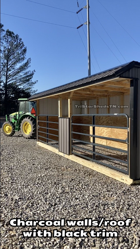8x24 RUN IN SHED With Tube Gates (SKU 1293)