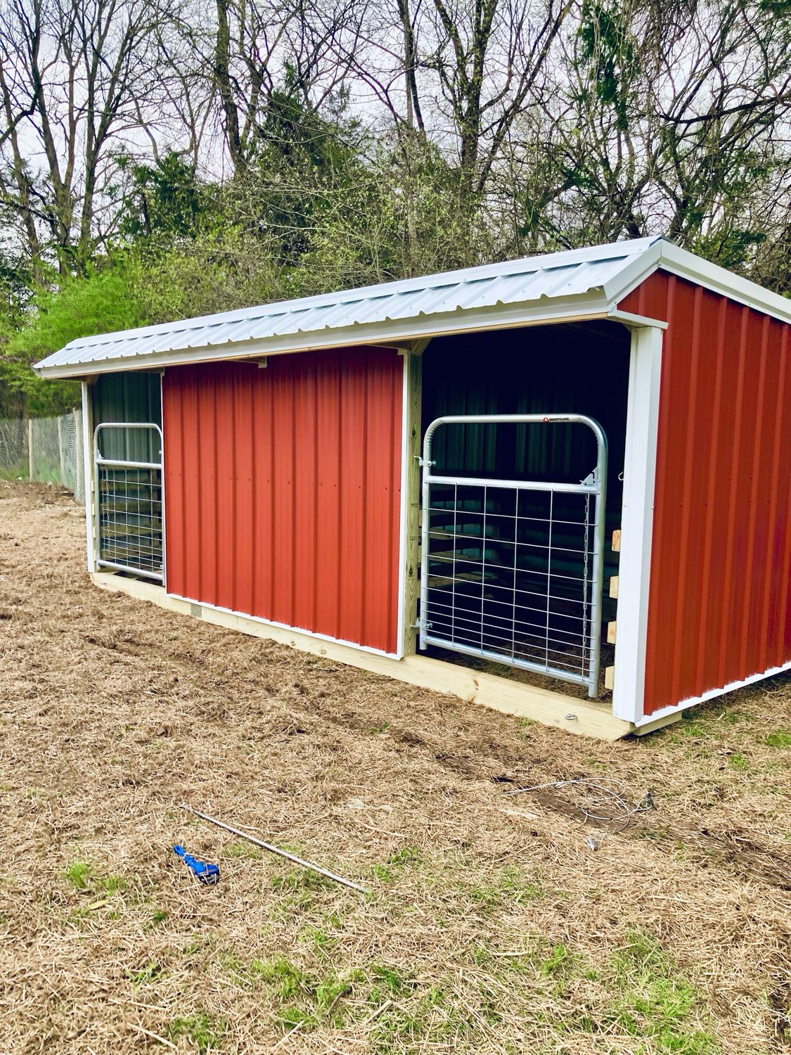 8x18x7 Split Entry Shed With Gates (SKU 1230)