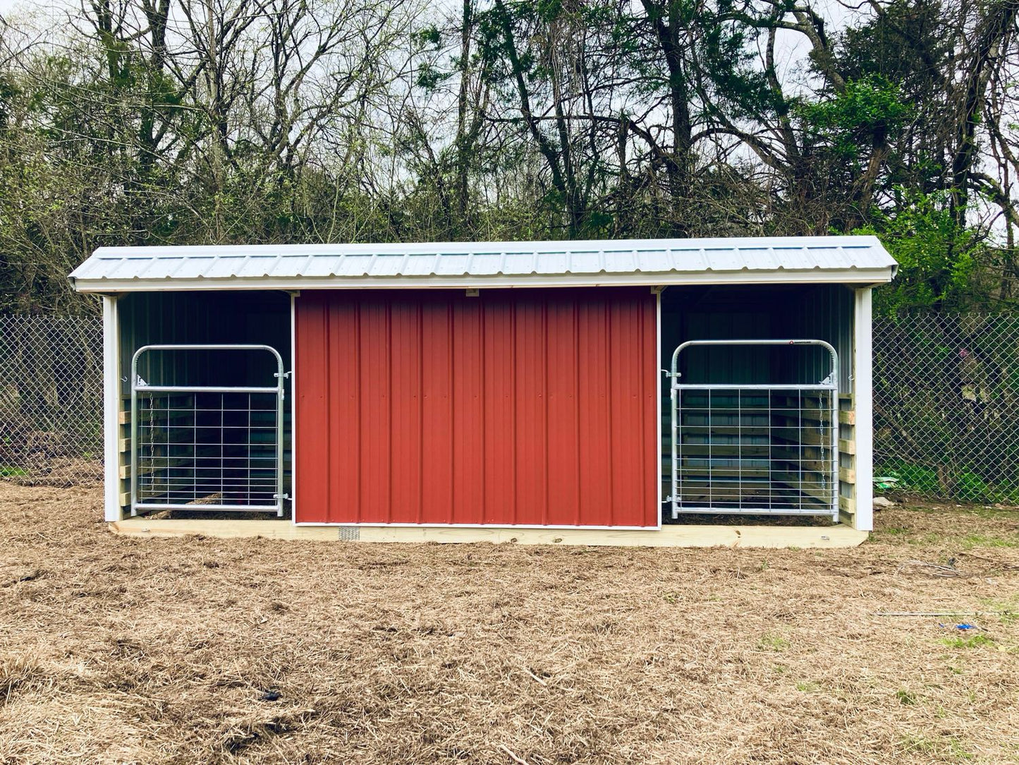 8x18x7 Split Entry Shed With Gates (SKU 1230)