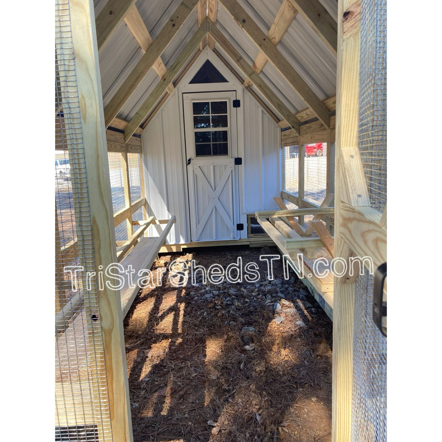 DELUXE DUO DEAL 6x18 COOP AND 6x8 GOAT SHED. With Coop Flooring (SKU 3359)