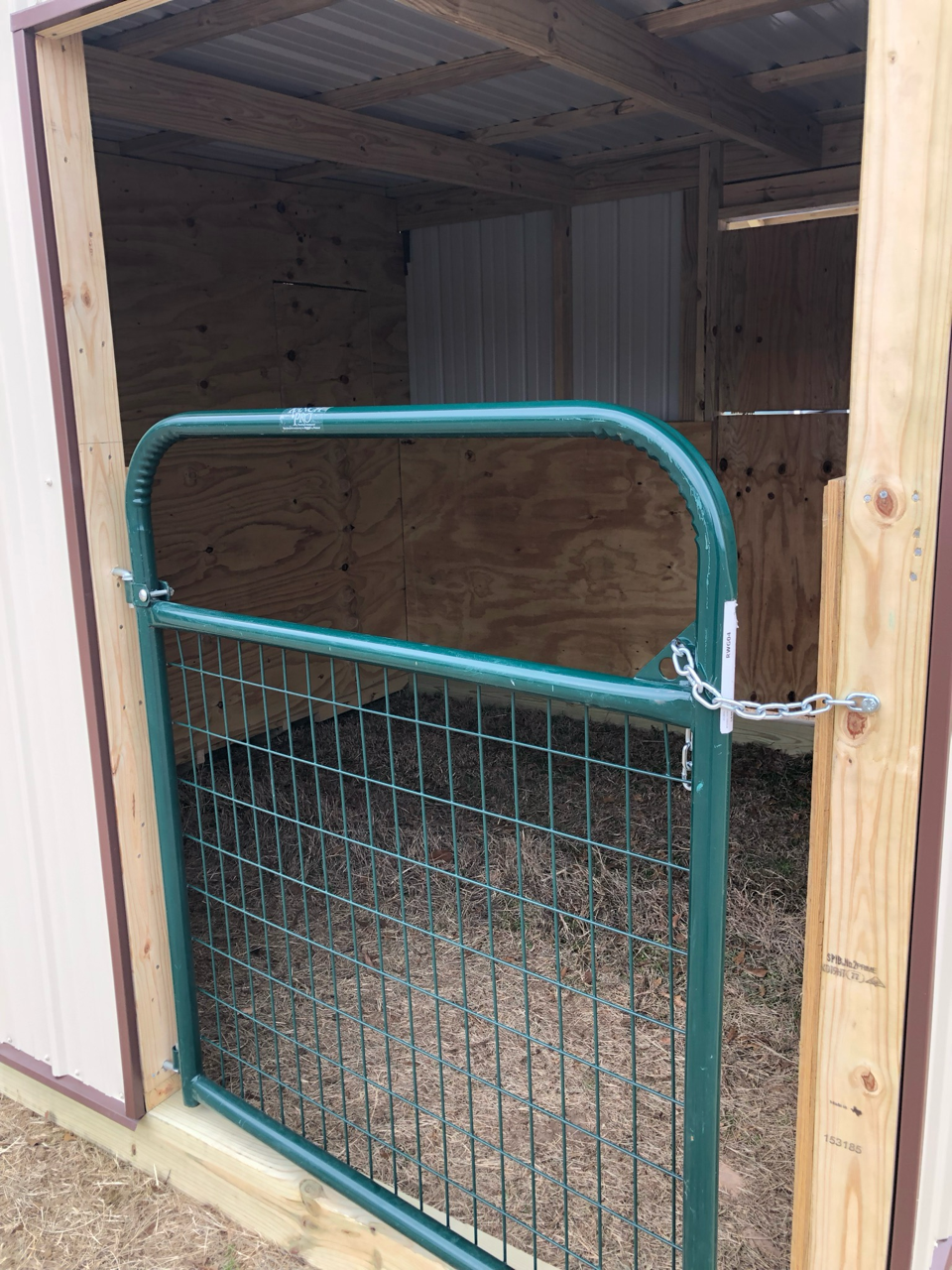 Wire Filled Stall Gates. Installed