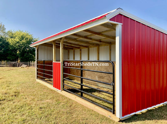 8x24 RUN IN SHED With Tube Gates (SKU 1293)