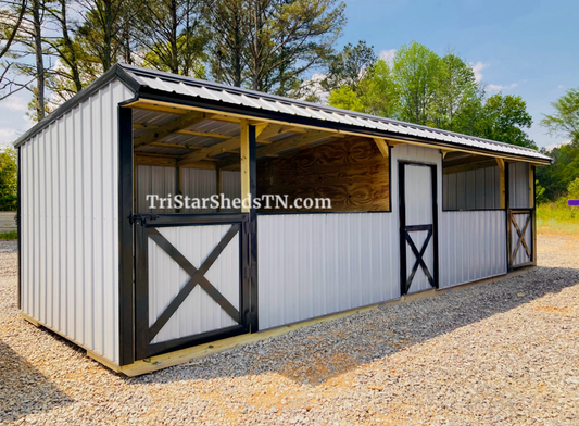 10x30 TWO STALL BARN Center Tackroom (SKU 1120)
