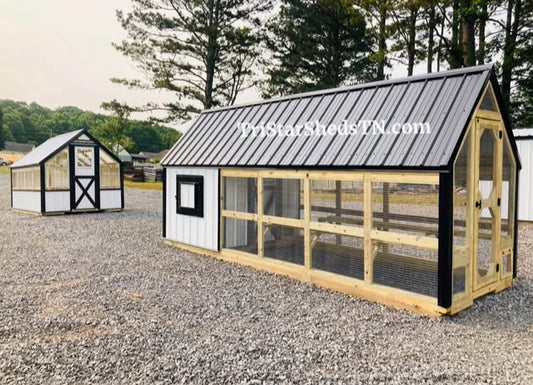 DELUXE DUO 6x18 Coop And 8x15 Greenhouse